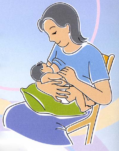 الرضاعة الطبيعية لحديثي الولادة وضعية المهد